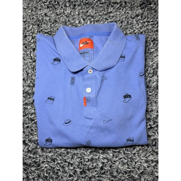 NIKE DRI FIT Tennis POLO SHIRT L Blue - Picture 2 of 10
